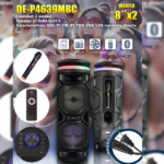 PARLANTE DEXBO WOOFER 8” X2 CON DOS MICROFONOS