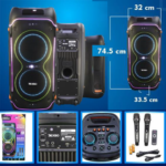 PARLANTE DEXBO WOOFER 8 X2 CON DOS MICROFONOS