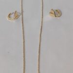 JUEGO DE CORAZON CON CRISTAL COLGANTE ORO LAM