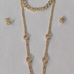 JUEGO DE CRISTAL EN ORO LAMINADO 18K