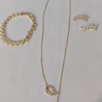 JUEGO DE HOJAS CON CRISTAL ORO LAM