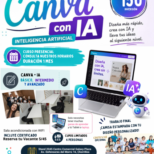Diseño en Canva + IA Presencial adultos y Canva Kids