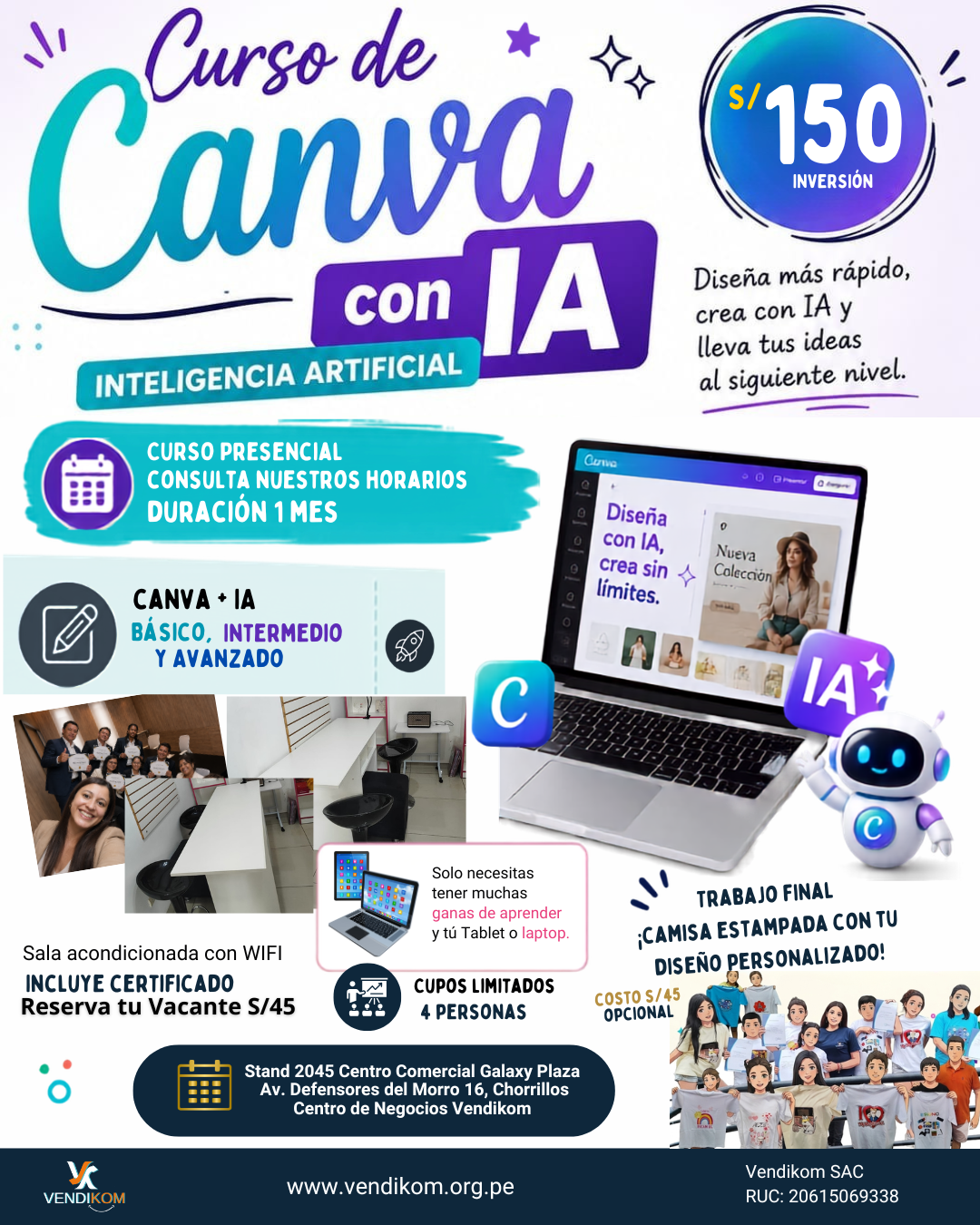 Diseño en Canva + IA Presencial adultos y Canva Kids