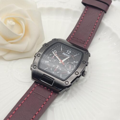 Reloj Elegante Unisex con Correa de Cuero Marrón (6 unid)– ¡Resistente al Agua y Súper Liviano!