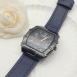 Reloj Elegante Unisex con Correa de Cuero Azul (6 unid)– ¡Resistente al Agua y Súper Liviano!