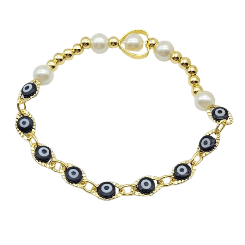 Pulsera Ojos Turcos Negra 6 unid