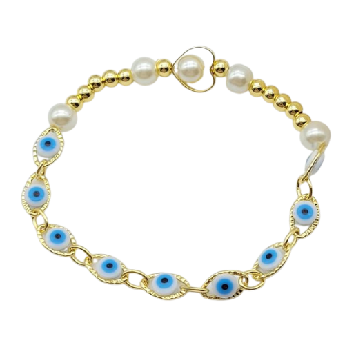 Pulsera Ojos Turcos Celeste 6 unid