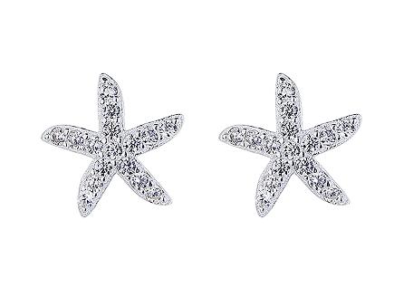 Aretes de plata 925 en forma de estrellita de mar (3 und)