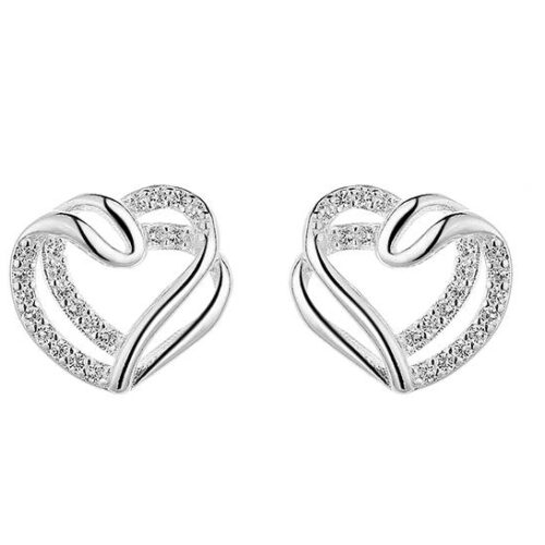 Doble Amor Aretes de plata 925 (3 und)
