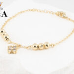 Pulsera Cuencas Zirconia Oro Lam.