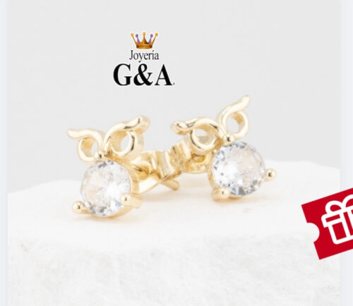Broquel Buho Zirconia Oro Lam