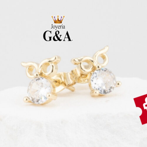Broquel Buho Zirconia Oro Lam