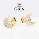 Broquel Moon Zirconia Oro Lam