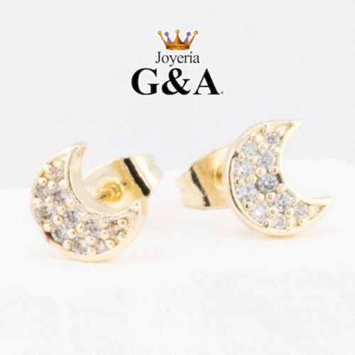 Broquel Moon Zirconia Oro Lam