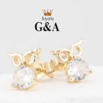 Broquel Buho Zirconia Oro Lam.