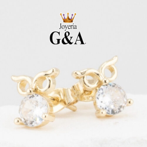 Broquel Buho Zirconia Oro Lam.