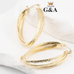 Arracada Curva Triple Oro Lam.