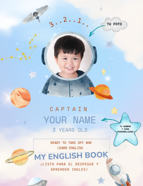 English E-Book - Coloring and activity book ¡Inglés Fácil y Divertido! Mi Cuaderno de Actividades con Sopa de Letras y Colores Portada personalizada (Digital) - Image 2
