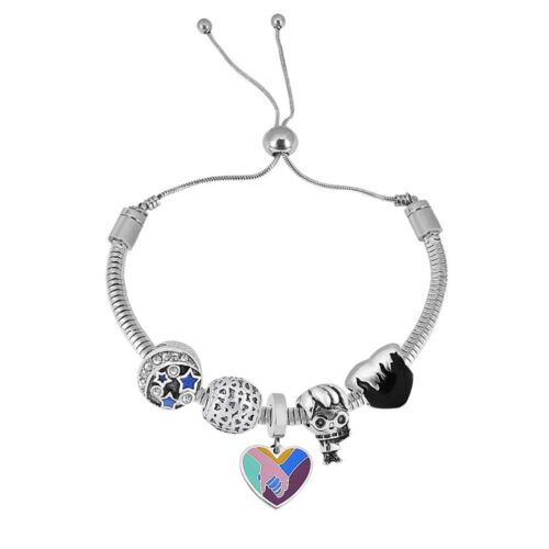 Pulsera Relic Charms dijes variados heart