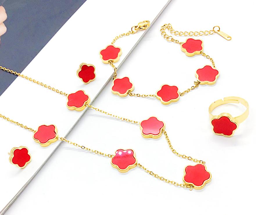 Set de Joyeria Seoul Glow acero dorado