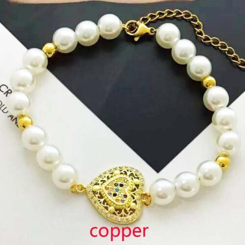 Pulsera Perla Hearts acero