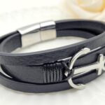 Pulsera Ancla & Cuero