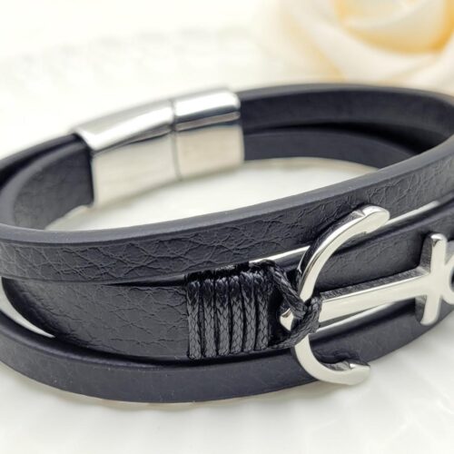 Pulsera Ancla & Cuero