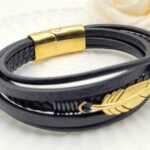 Pulsera Pluma Dorada