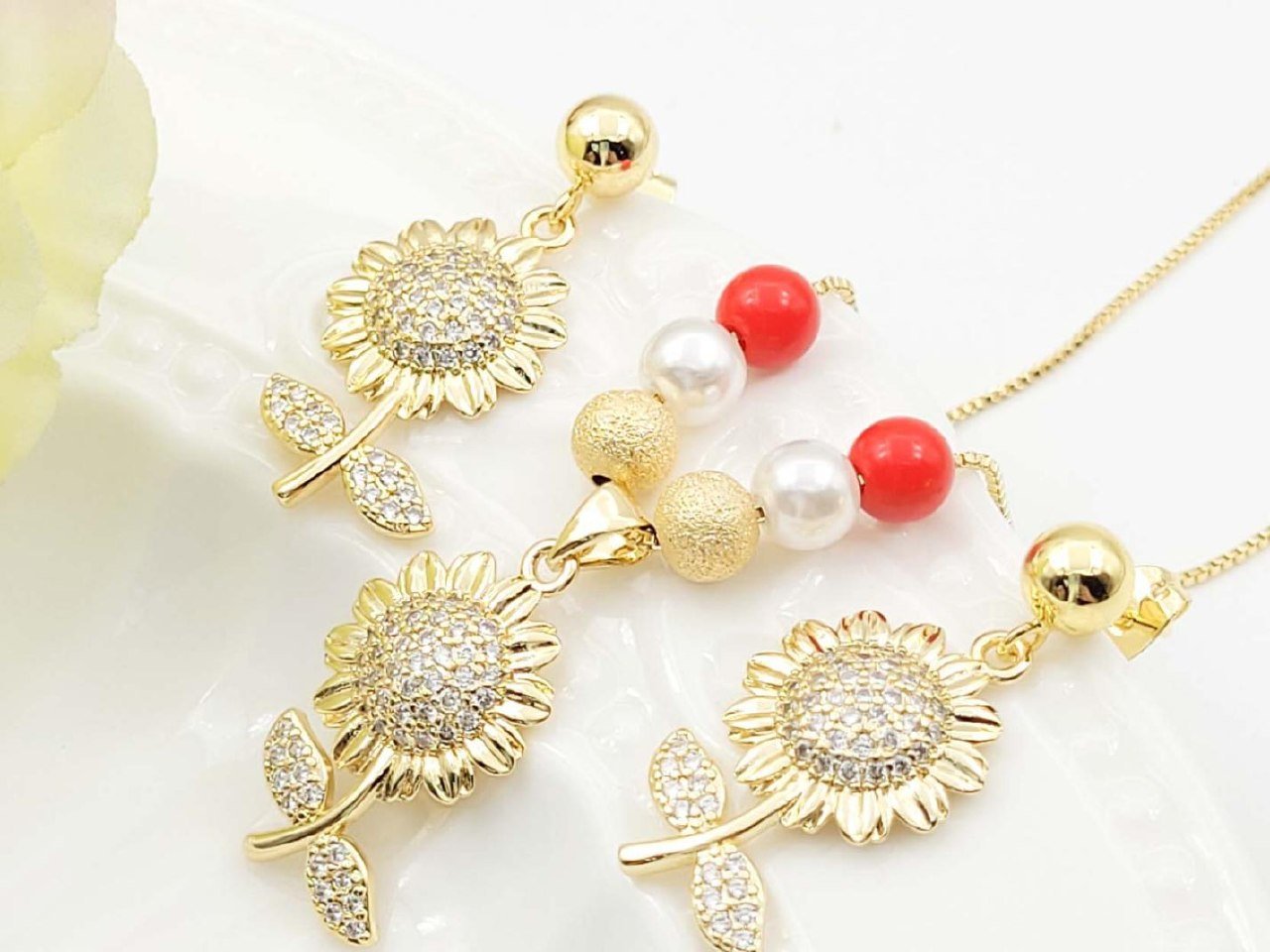 Set Perlado Fleur Red