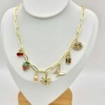 Collar de dijes en oro laminado 18 k