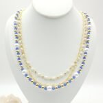 Collar 3 en 1 con perlas y dijes en cristal