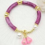 Pulsera glip morada con toques rosa