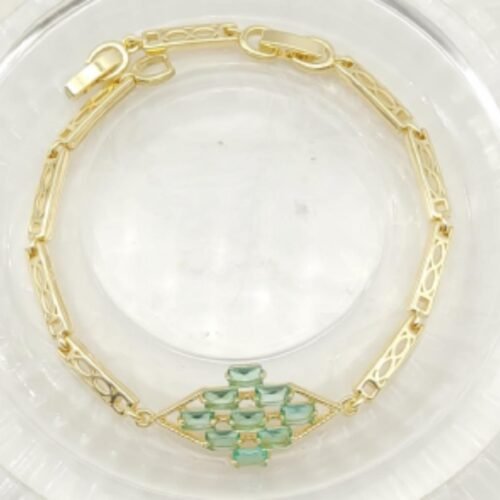 Infinito turqueza Pulsera en oro laminado 18 k